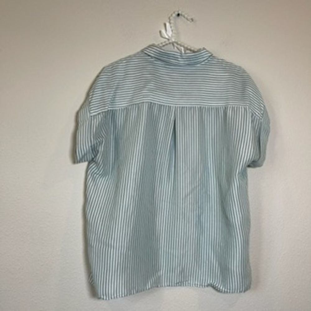 Velvet Heart Los Angeles Sage Green Striped Button Down Shirt Large - Picture 8 of 8